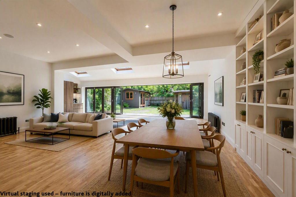 Open-plan living area, open plan living