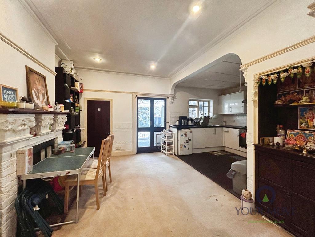 Open-plan living area, open plan living, fireplace