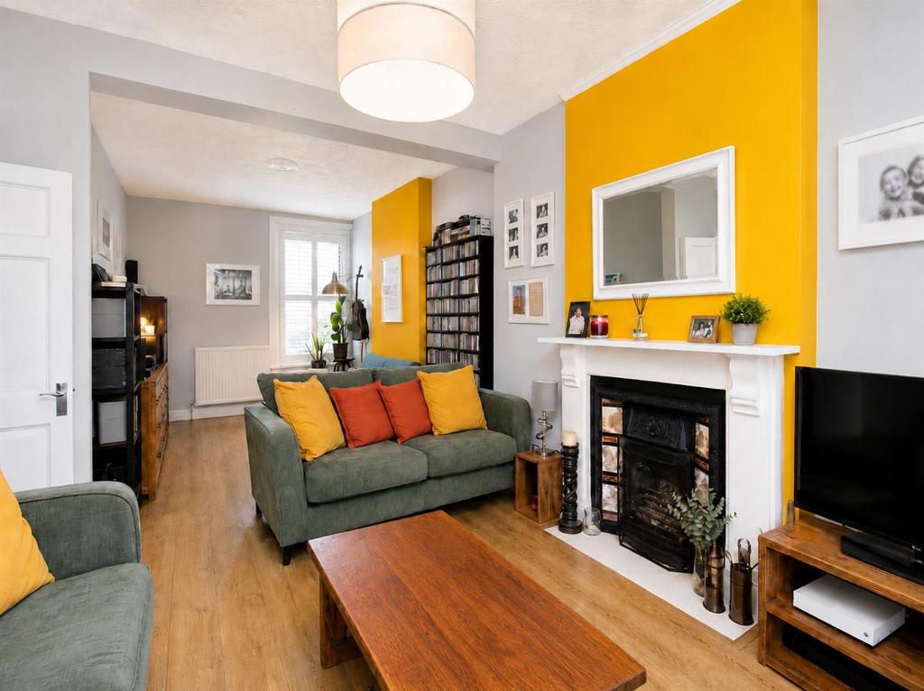 Living room, fireplace