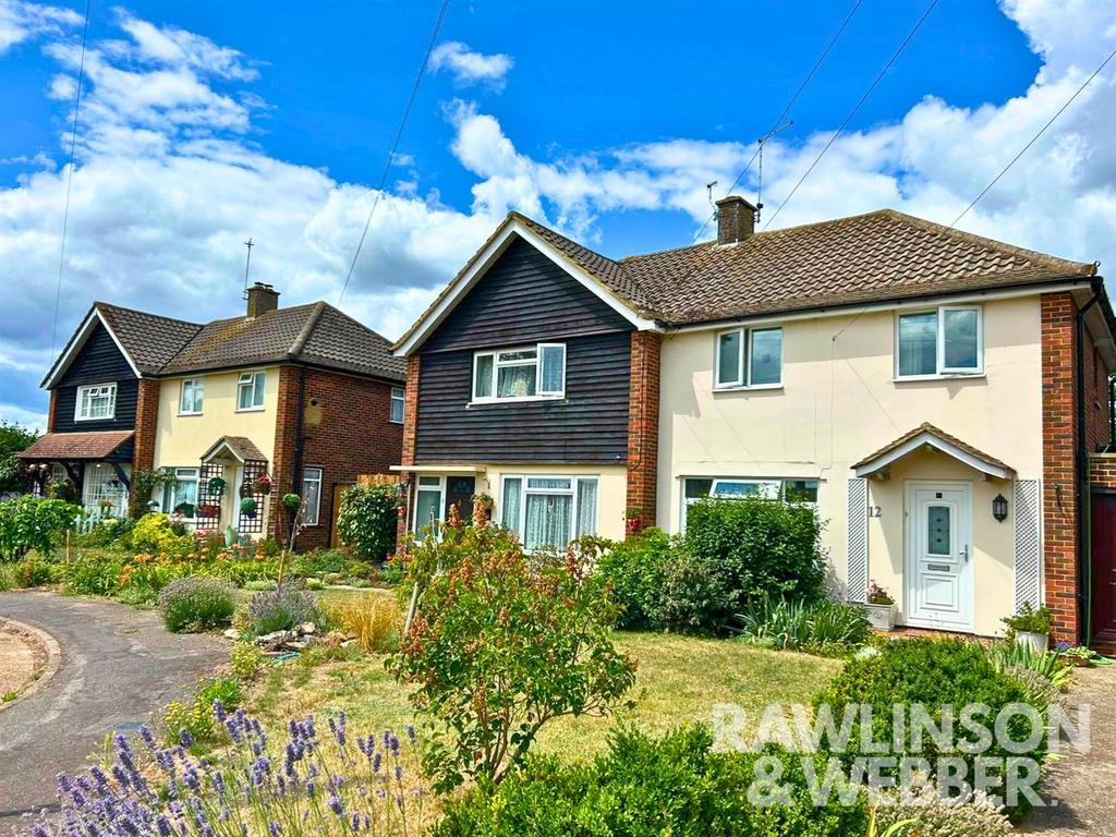 Semi-detached house exterior, garden