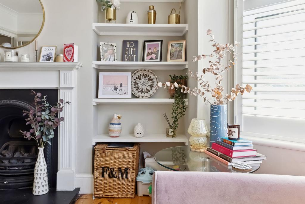 Living room, fireplace