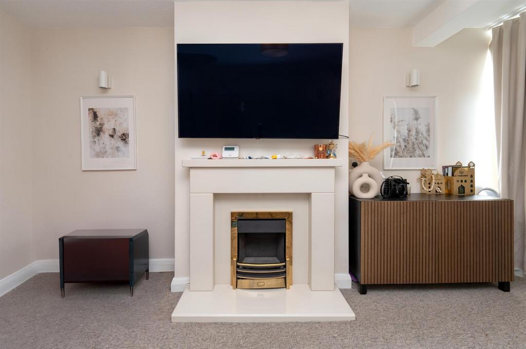 Living room, fireplace