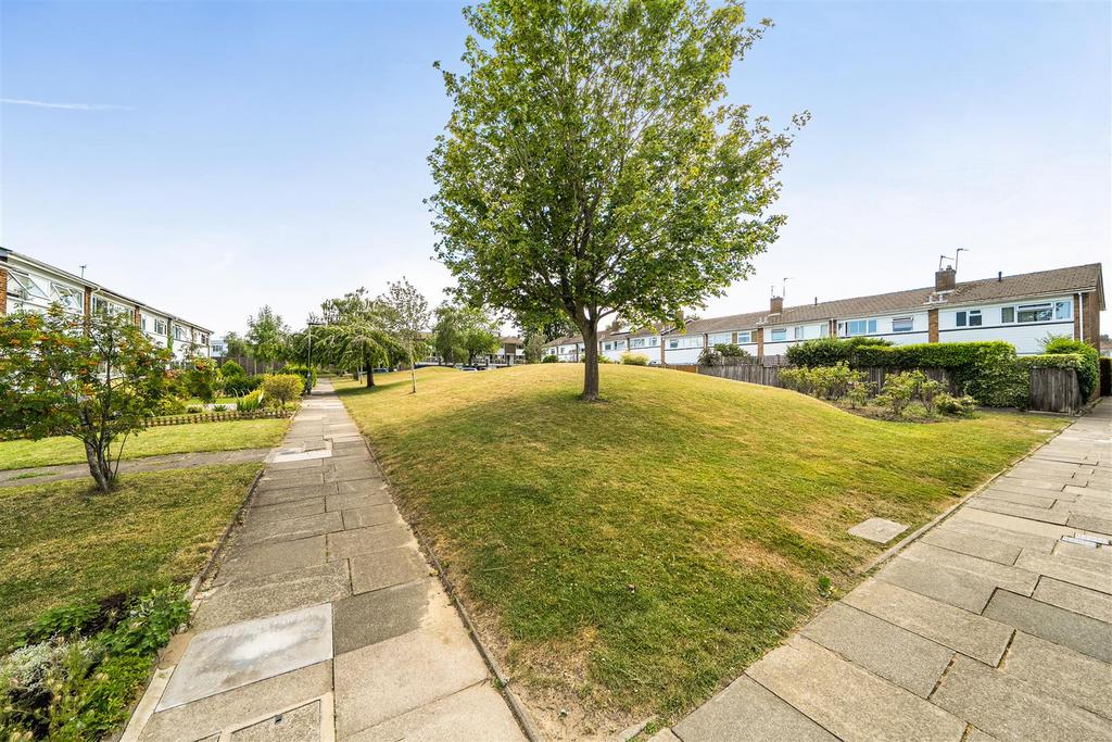 Street scene with property, garden