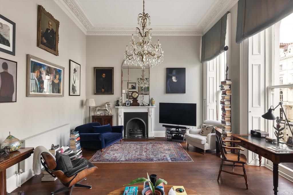 Living room, fireplace