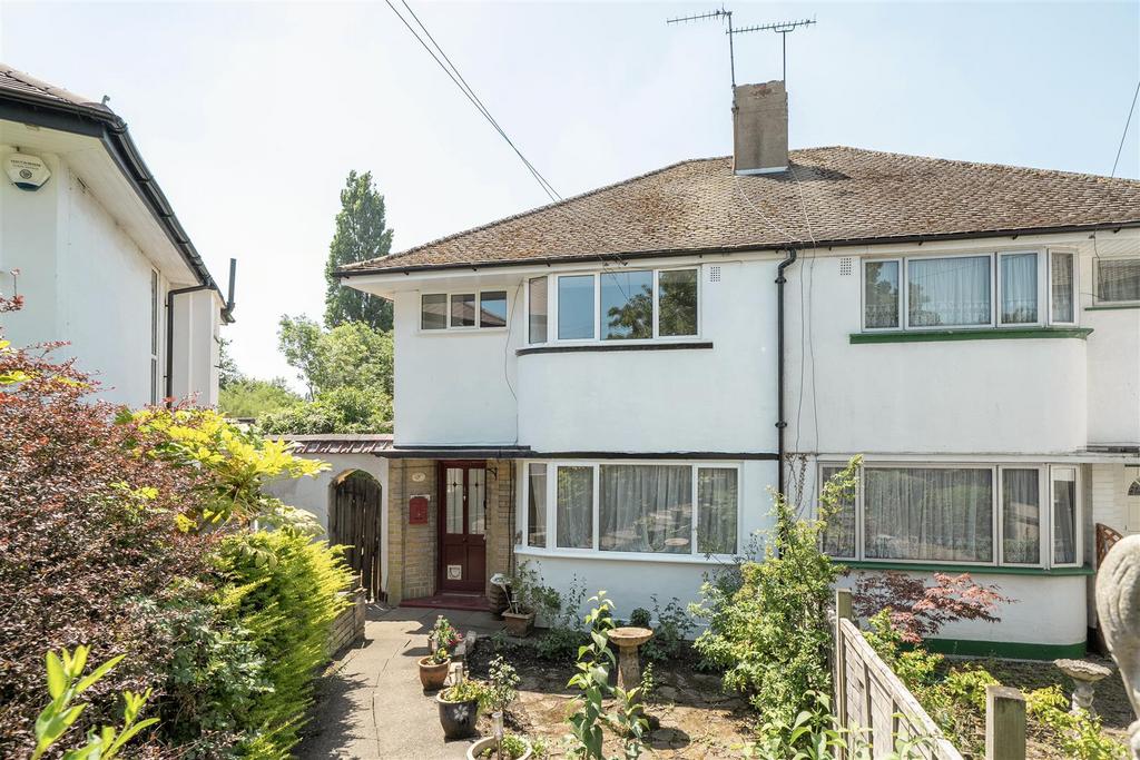 Semi-detached house exterior, garden