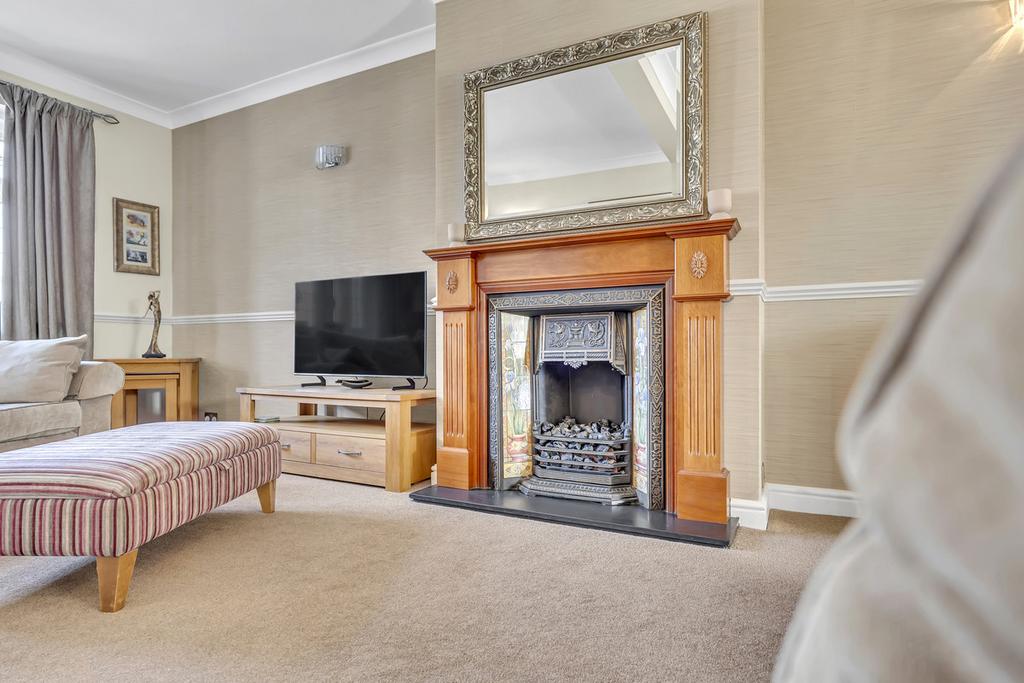 Living room, fireplace
