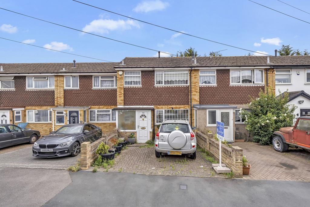 Terraced house exterior, parking