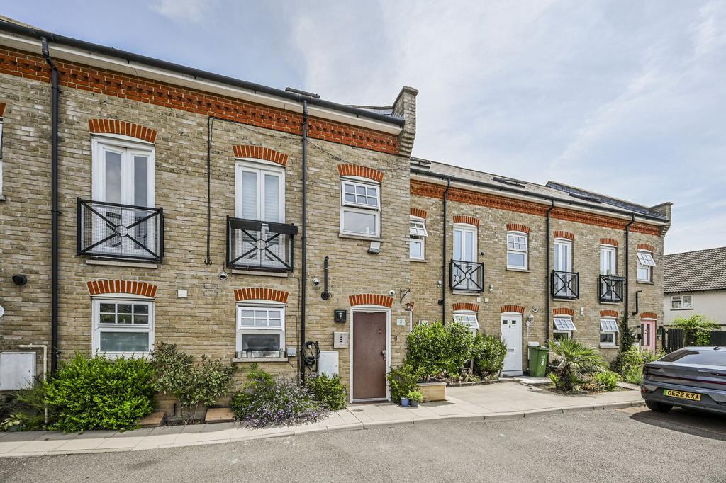 Terraced house exterior, parking