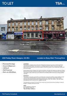Retail property (high street) to rent, 459-469 Paisley Rd Glasgow G5 8RJ