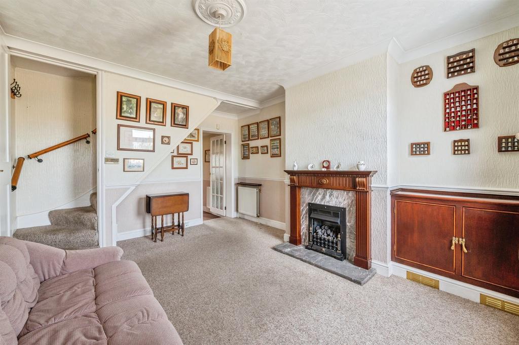 Living room, fireplace
