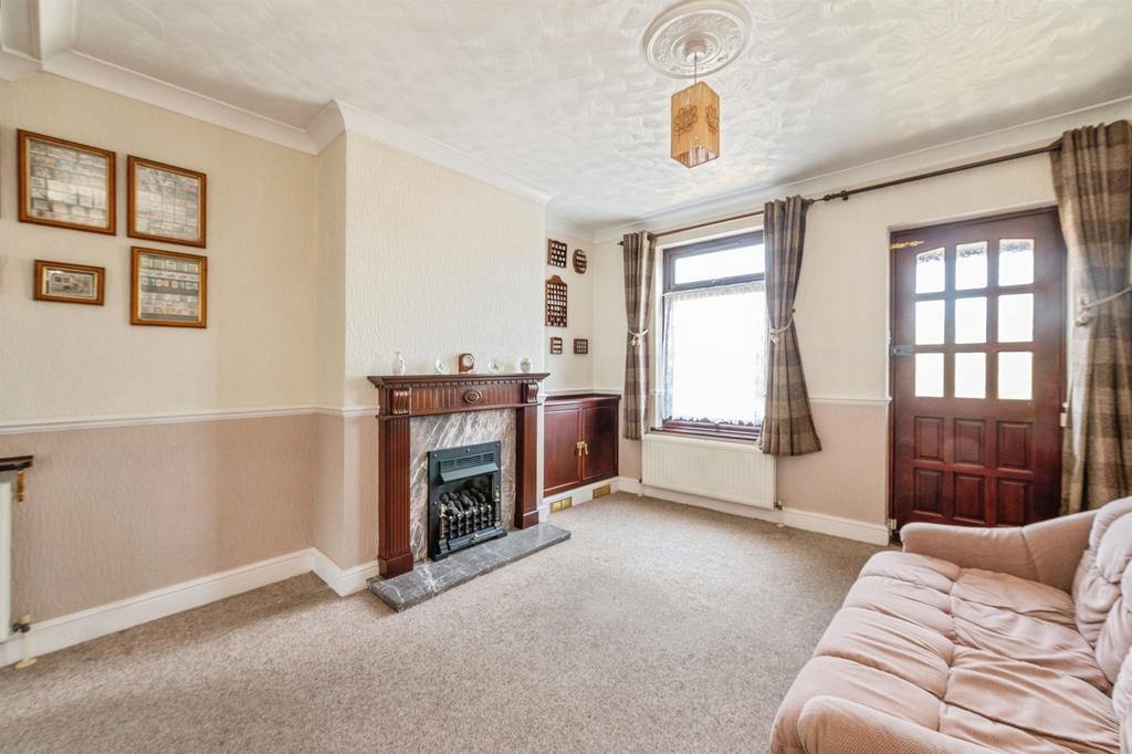 Living room, fireplace