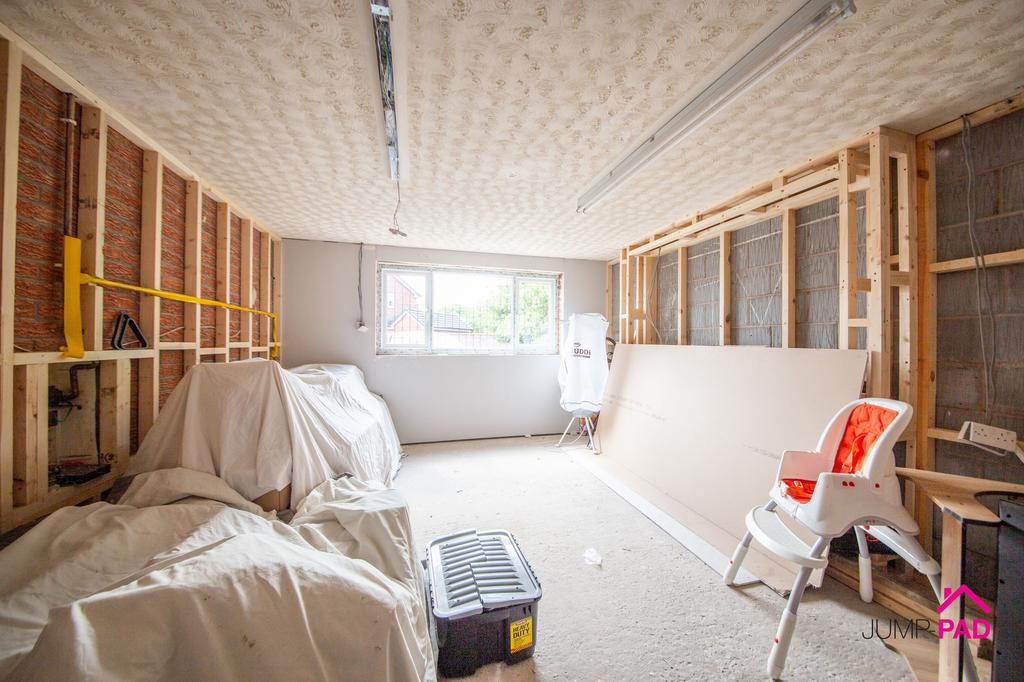 Partially converted garage   cinema room