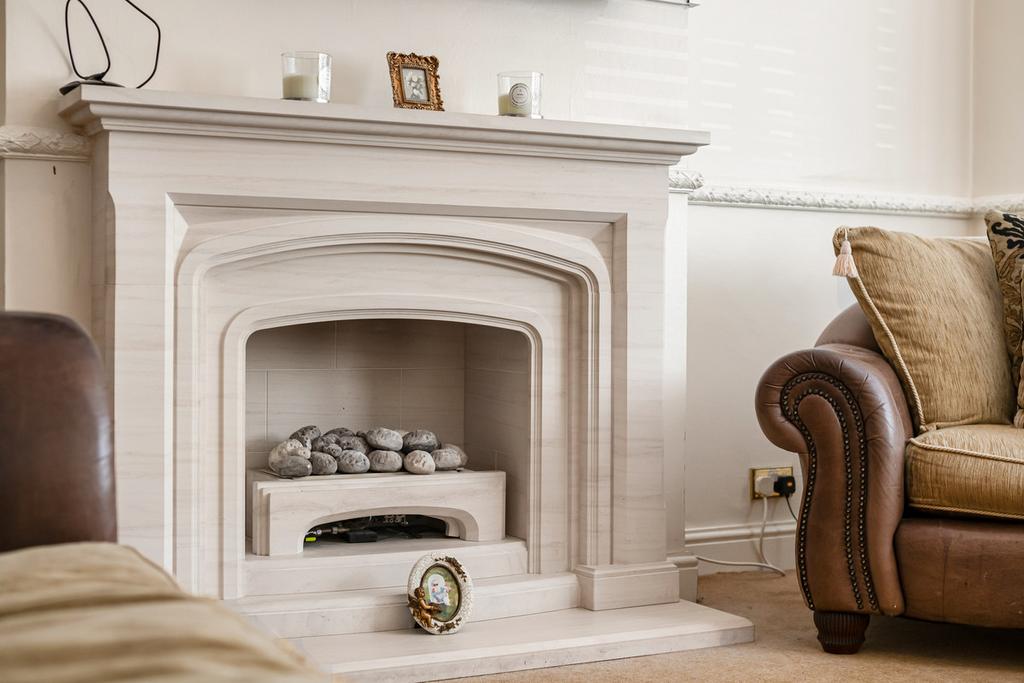Living room, fireplace