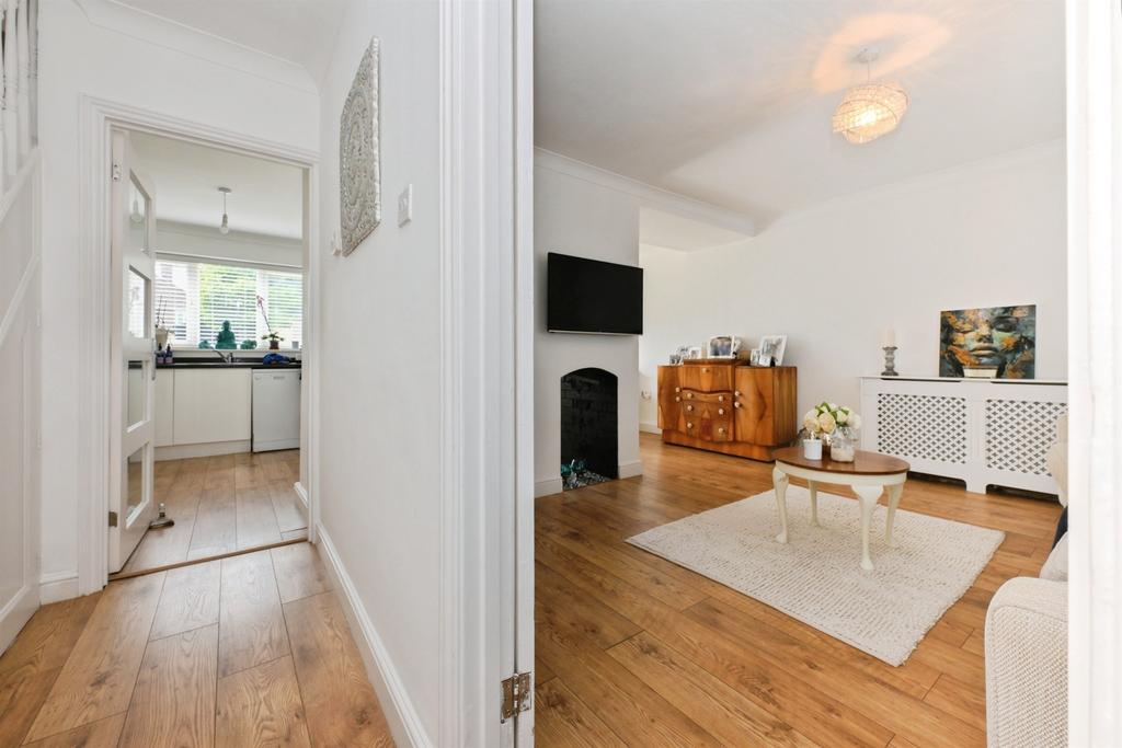 Living room, fireplace, open plan living