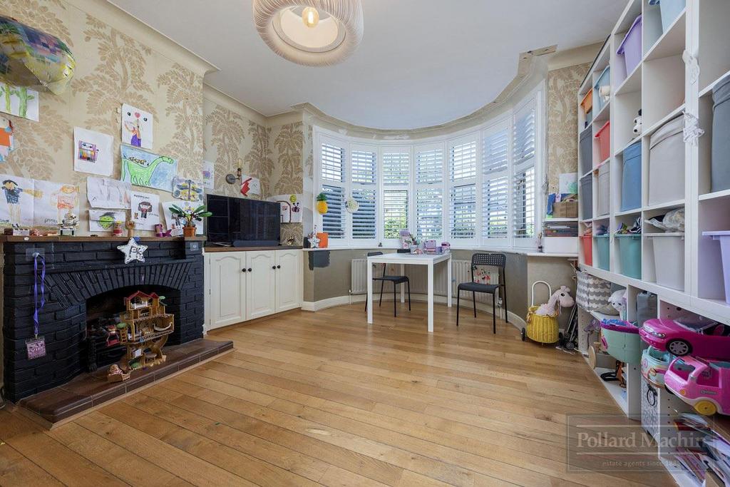 Playroom, fireplace