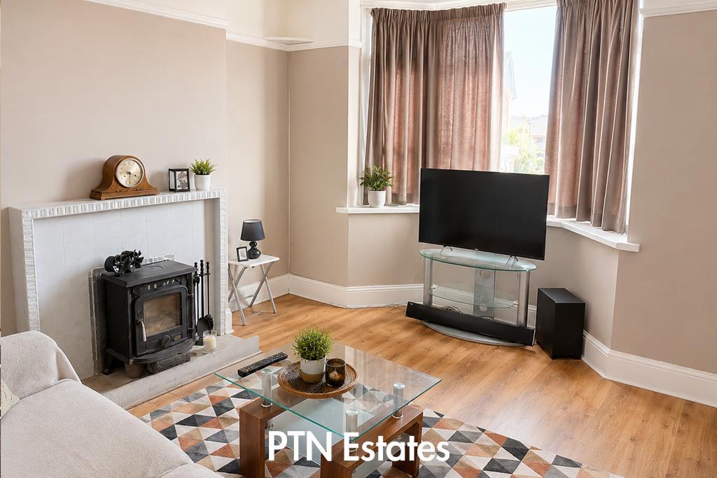 Living room, fireplace