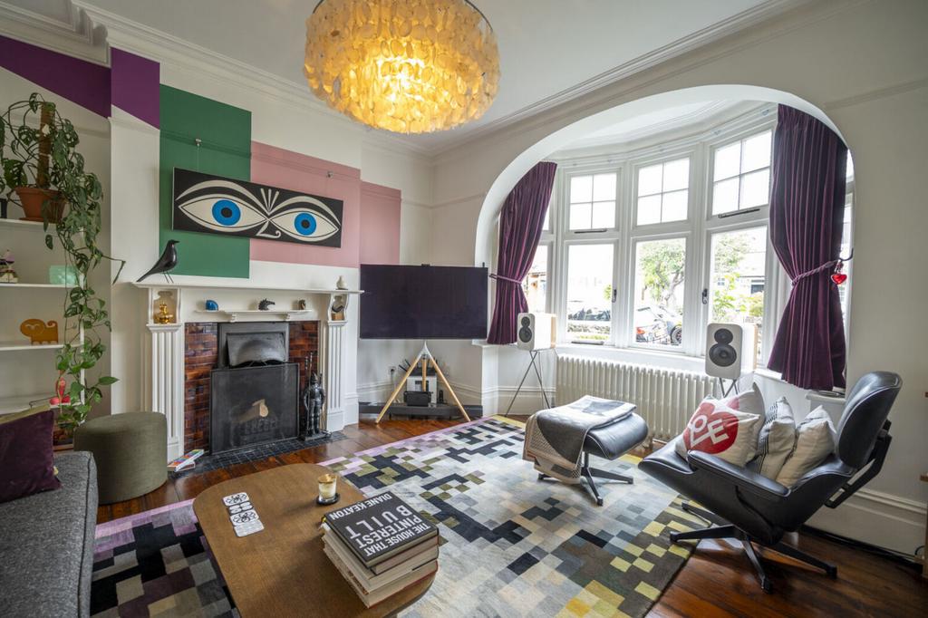Living room, fireplace