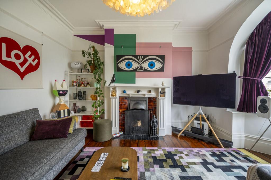 Living room, fireplace