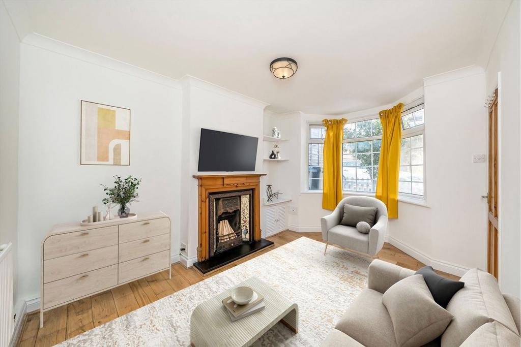 Living room, fireplace