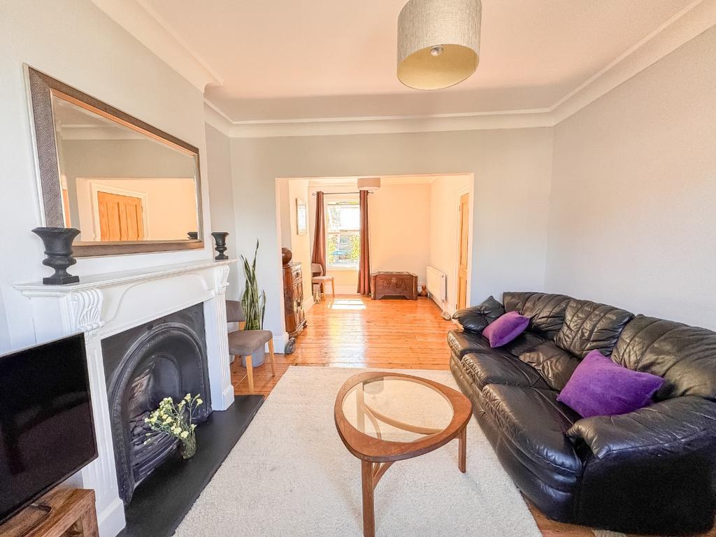 Living room, fireplace
