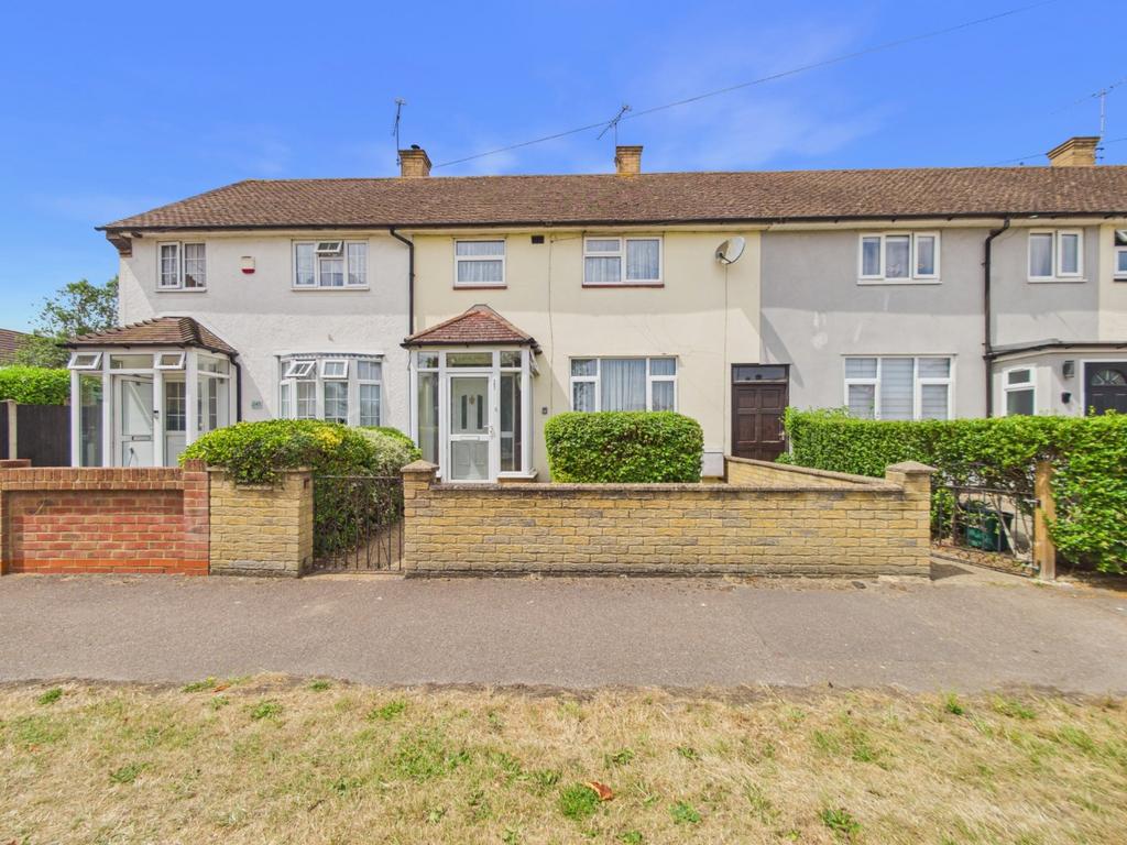 Semi-detached house exterior, driveway
