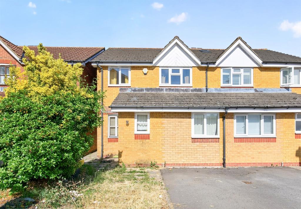 Semi-detached house exterior, driveway