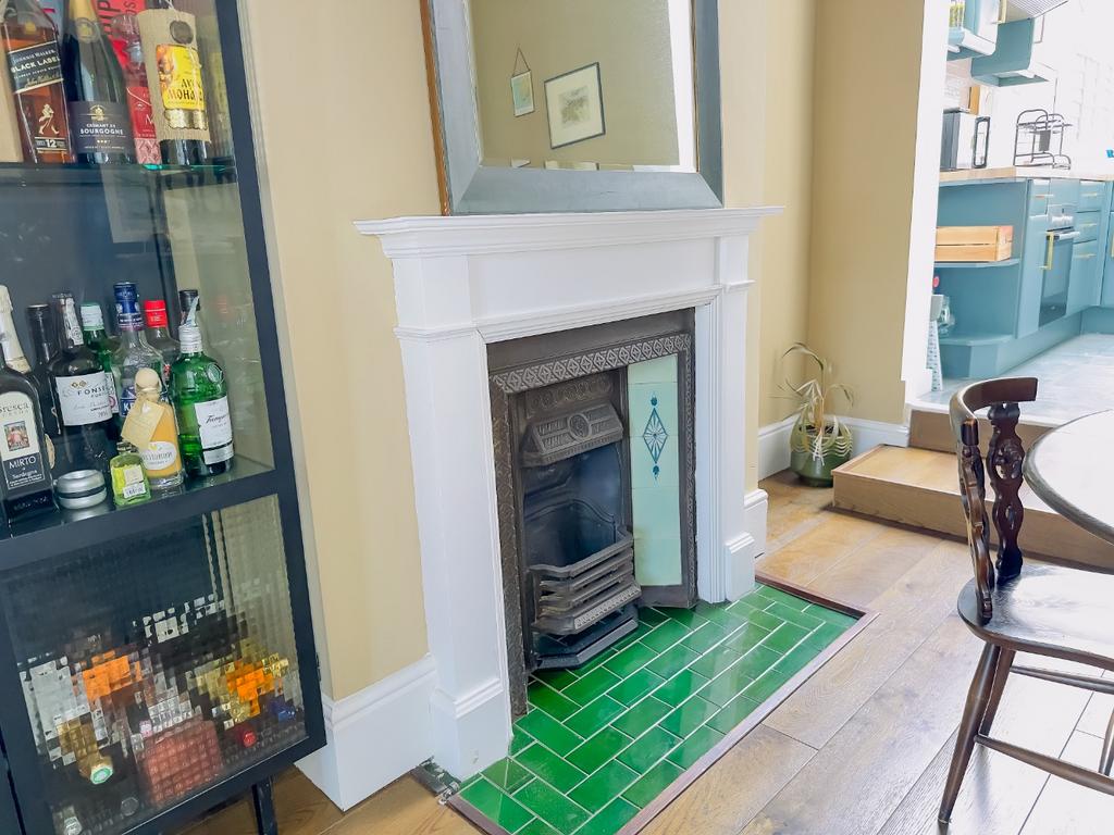 Living room, fireplace