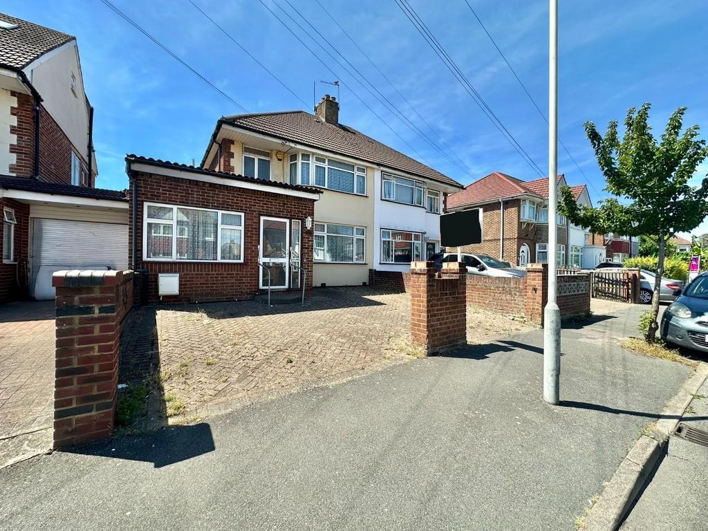 Semi-detached house exterior, driveway