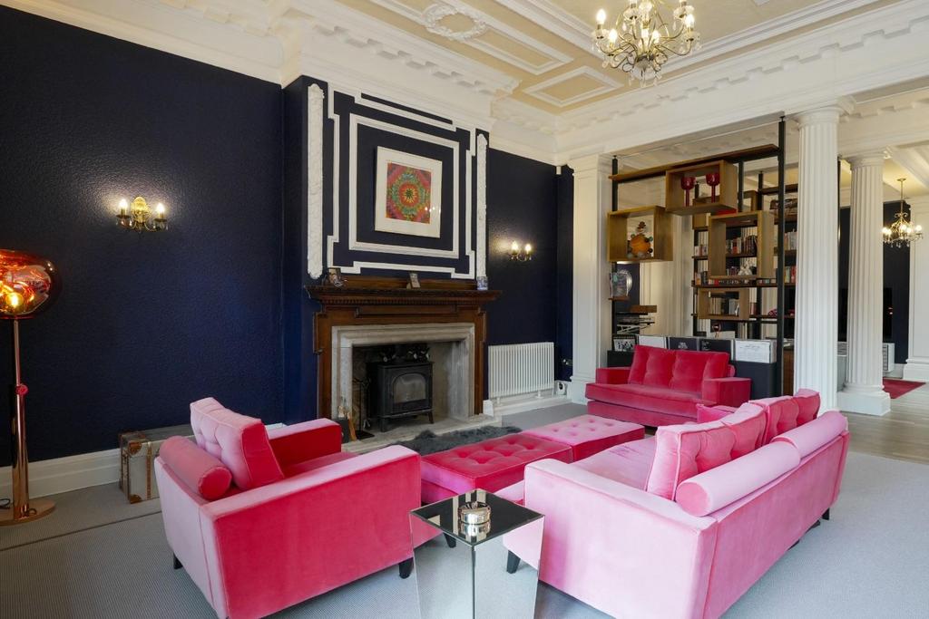 Living room, fireplace