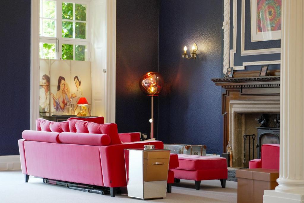 Living room, fireplace