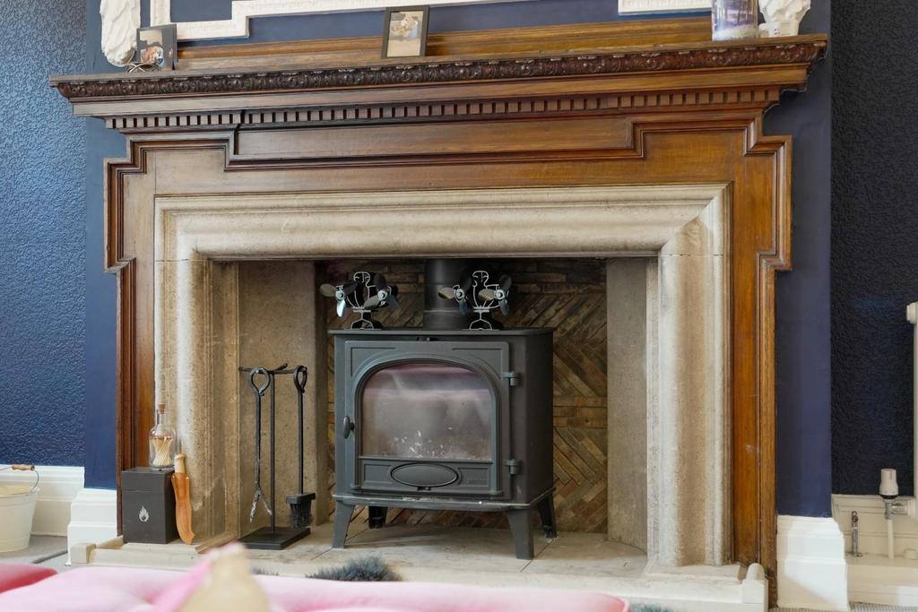Living room, fireplace