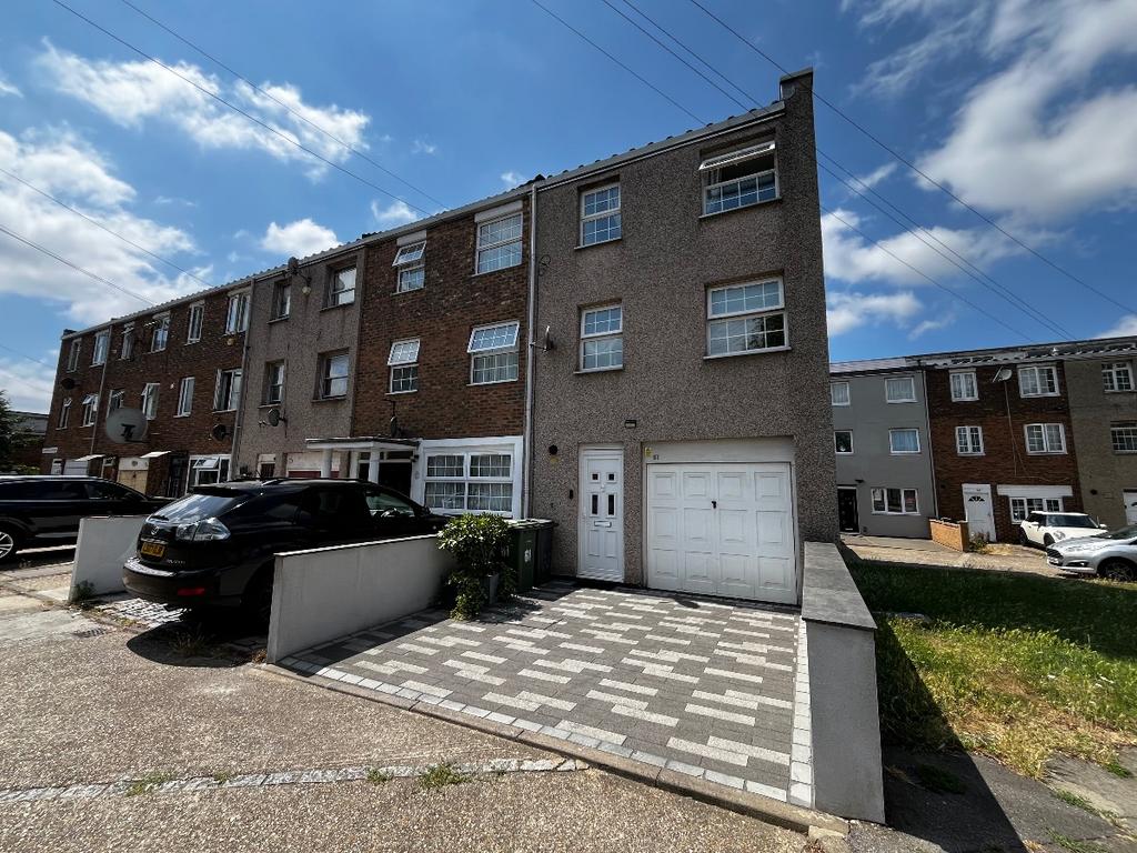 Terraced house exterior, parking