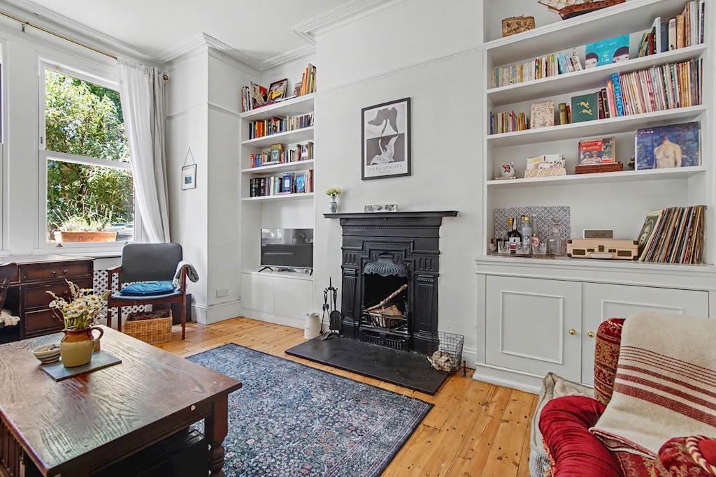 Living room, fireplace