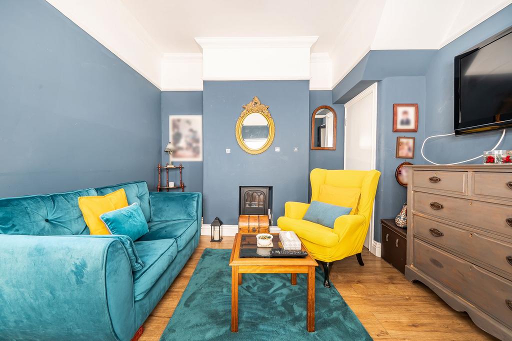 Living room, fireplace