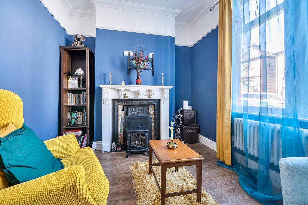 Living room, fireplace