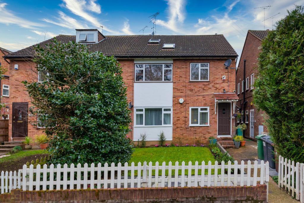 Semi-detached house exterior, garden