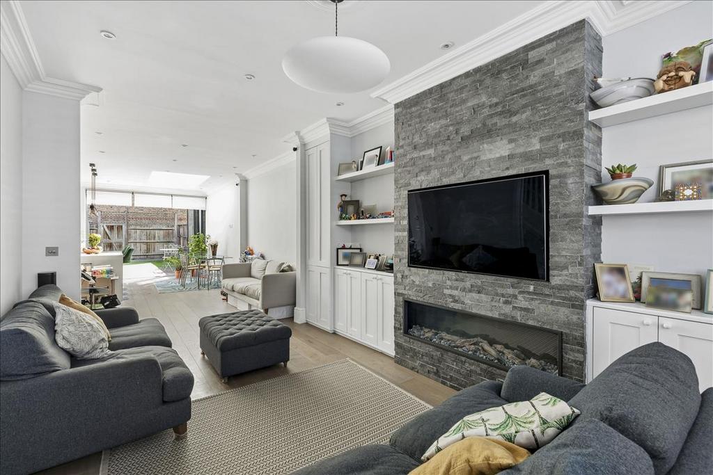 Living room, fireplace