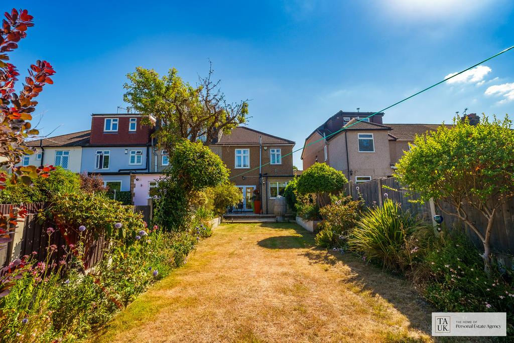 Street scene with property, garden