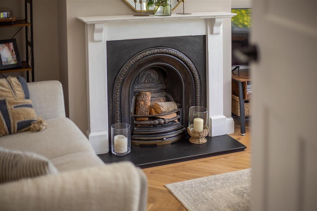 Living room, fireplace