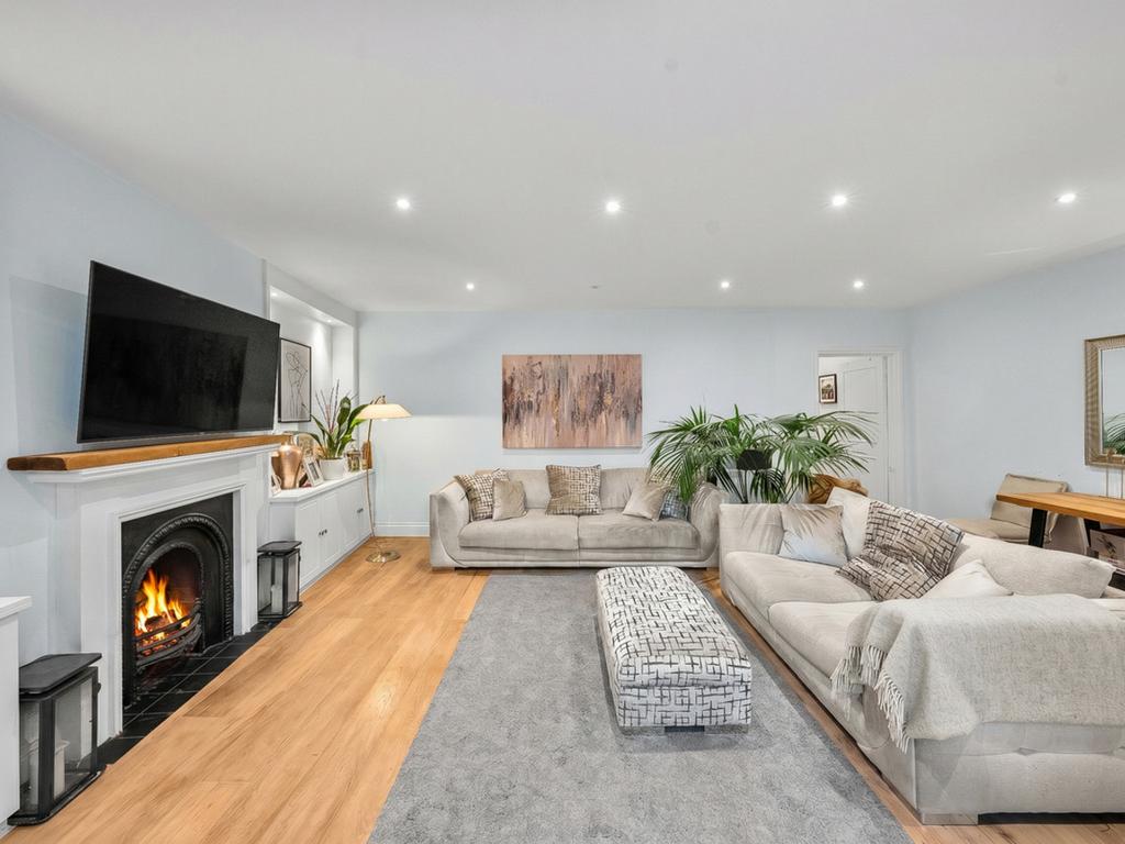 Living room, fireplace