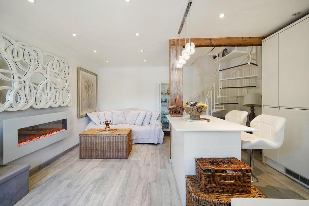 Open-plan living area, open plan living, fireplace