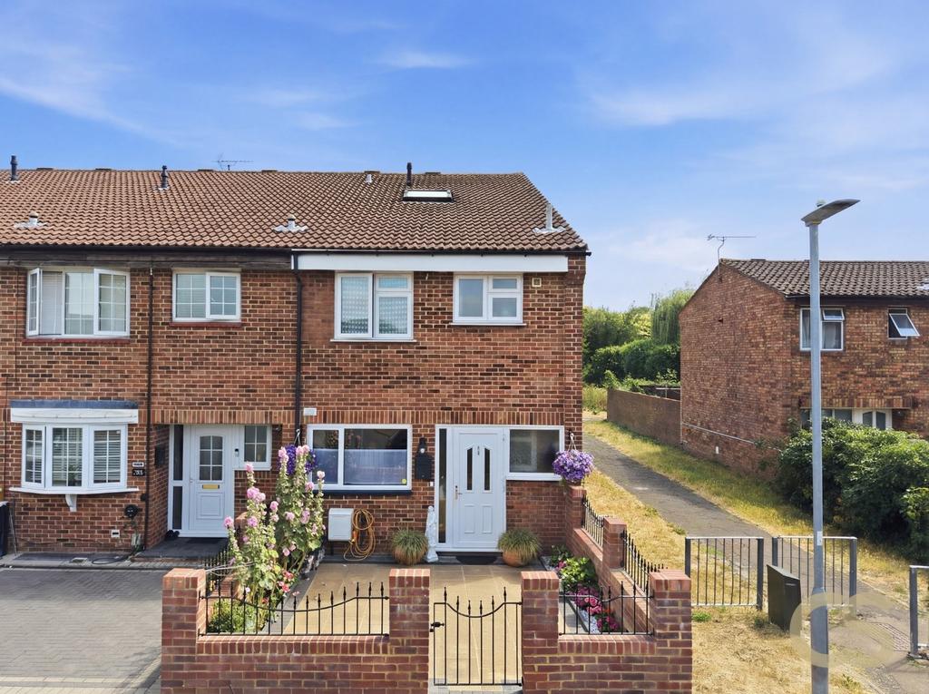 Semi-detached house exterior, driveway