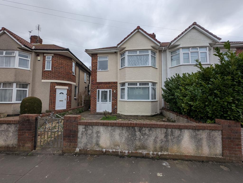Semi-detached house exterior, driveway