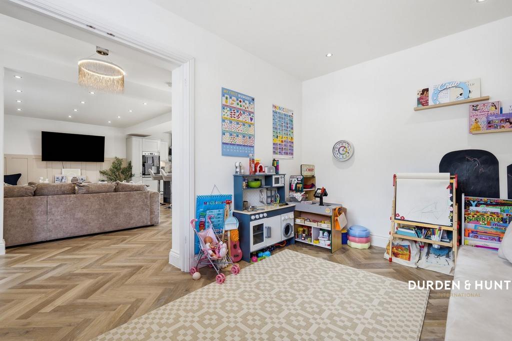 Playroom, fireplace