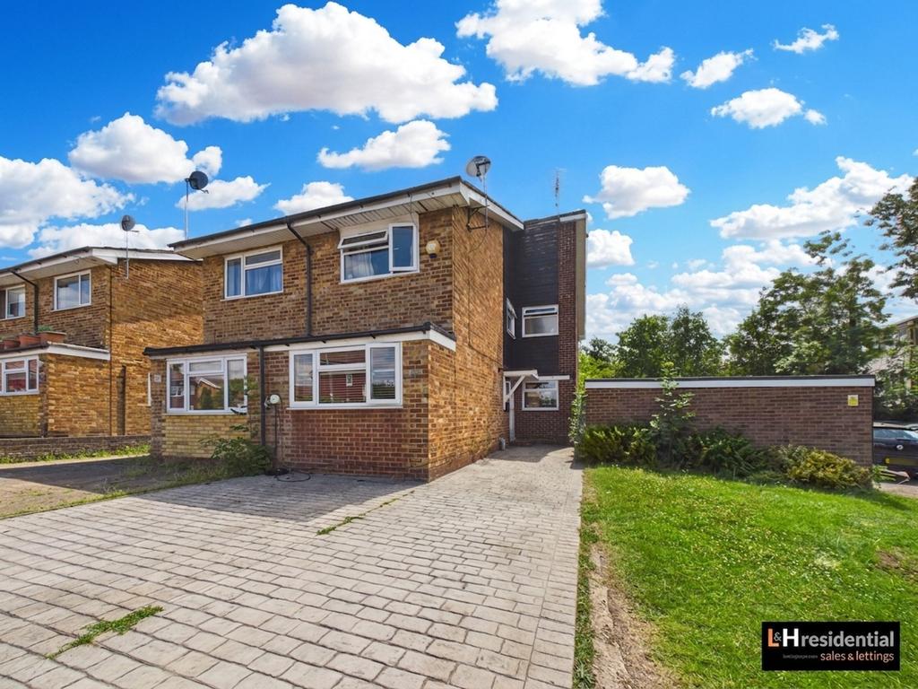 Semi-detached house exterior, driveway