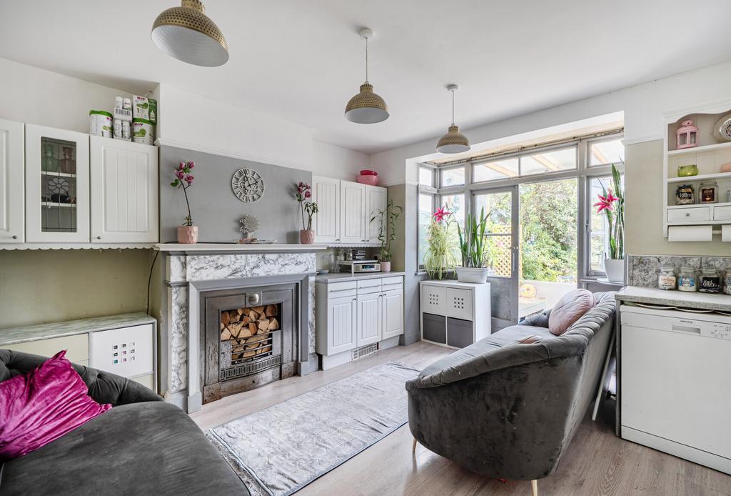 Open-plan living area, open plan living, fireplace