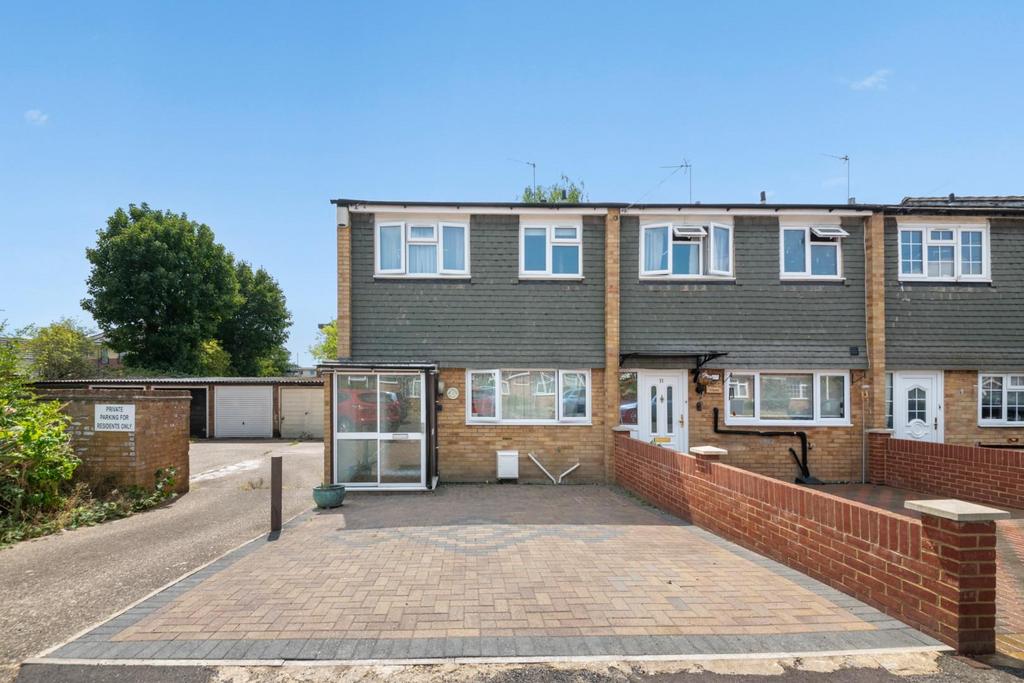 Semi-detached house exterior, driveway