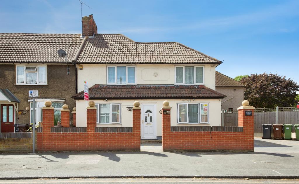 Semi-detached house exterior, driveway