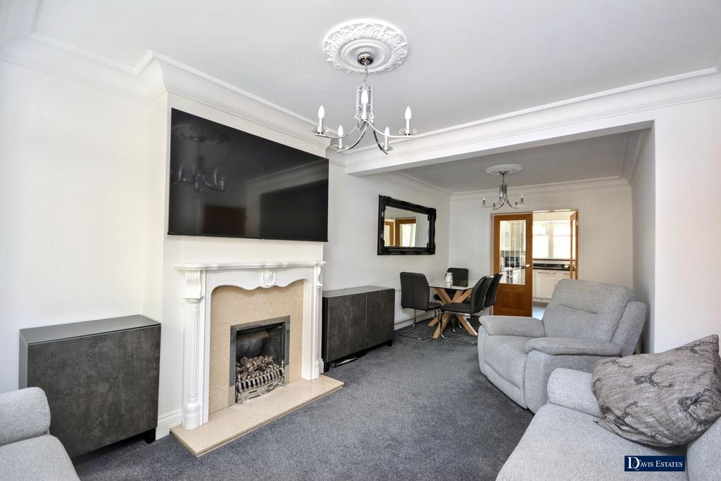 Open-plan living area, open plan living, fireplace