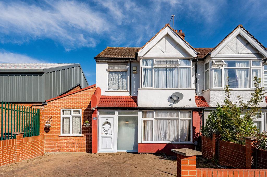 Semi-detached house exterior, driveway
